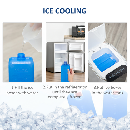 Quiet Evaporative Air Cooler with Humidifier & Ice Cooling Fan, White (HTML)