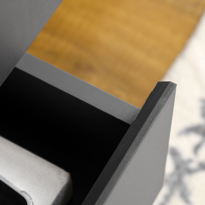 Dark Grey Sideboard Cabinet with Adjustable Shelves, Double Doors & 3 Drawers