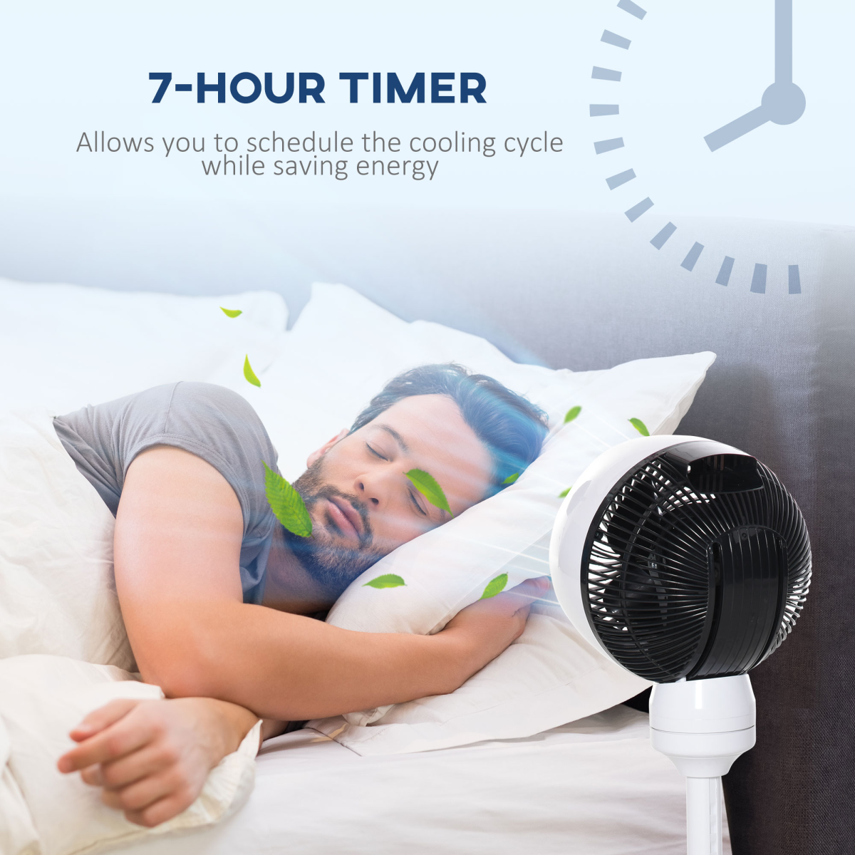 3-Speed Air Circulator Fan w/ Oscillation, Tilt & Remote (Black/White)
