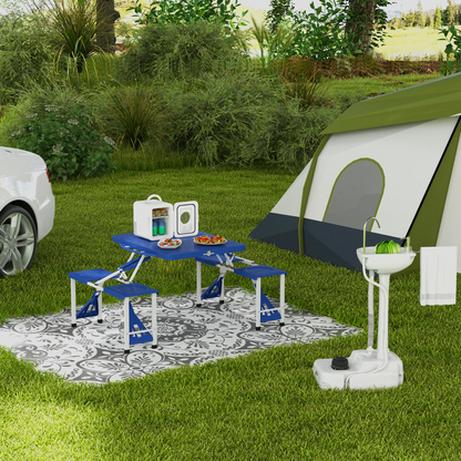 Outsunny Portable Camping Sink w/ Foot Pump, 17L Tank, Soap & Towel Holder