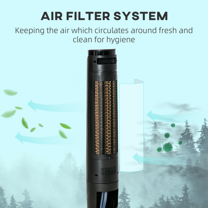 Quiet Air Cooler Evaporative Ice Cooling Tower Fan for Bedroom, Black - HTML