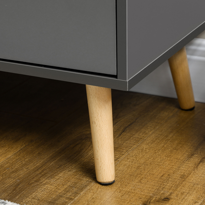 Dark Grey Sideboard Cabinet with Adjustable Shelves, Double Doors & 3 Drawers