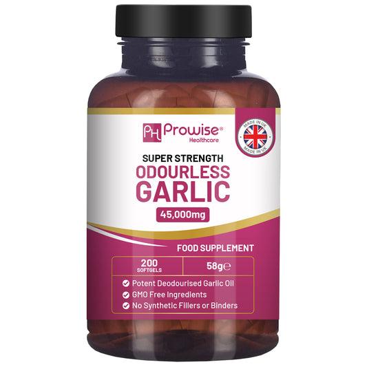 Prowise Odourless Garlic Capsules 45,000mg Super Strength, 200 Softgels