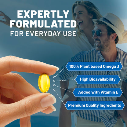 Prowise Vegan Omega-3 DHA Algae Oil 60 Softgels with Vitamin E, 400mg