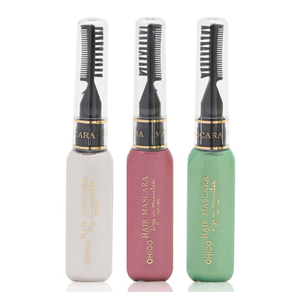 Aquarius Hair Mascara Dye Cream Set of 3 (Red, White & Green) Wash-Out