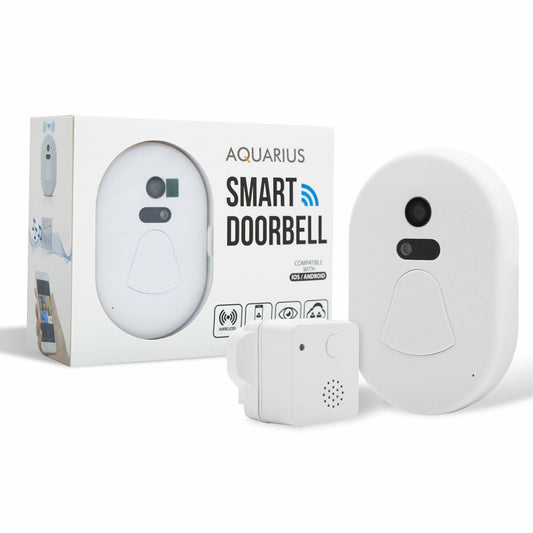 Aquarius WiFi Wireless Smart Doorbell Camera (White)