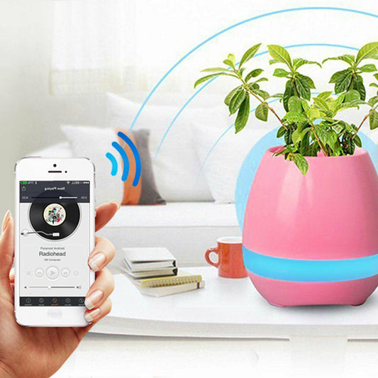 Debonair Music Flower Pot Bluetooth Speaker (Pink) for Bedroom & Living Room