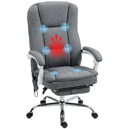 Heat Massage Recliner Chair with 6-Point Vibration, 8 Modes & 135° Lounge Grey