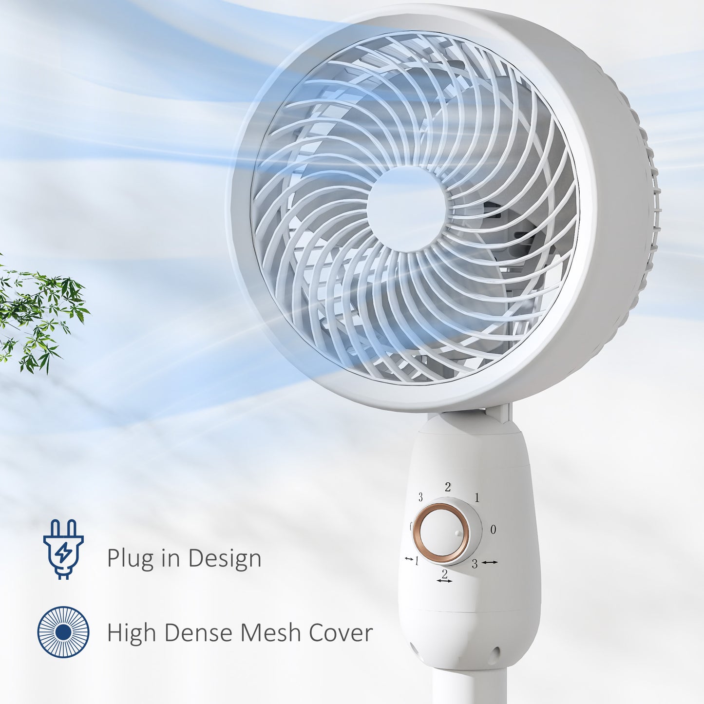White Oscillating Air Circulator Fan with 3 Speeds for Cooling & Ventilation