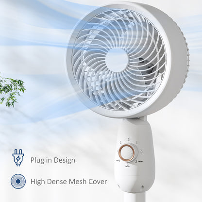 White Oscillating Air Circulator Fan with 3 Speeds for Cooling & Ventilation