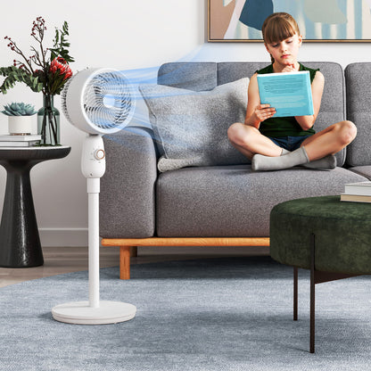White Oscillating Air Circulator Fan with 3 Speeds for Cooling & Ventilation