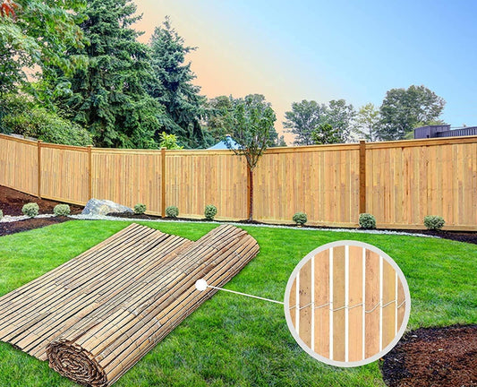Bamboo Slatted Fence 1.8m x 4m for Garden Privacy & Screening