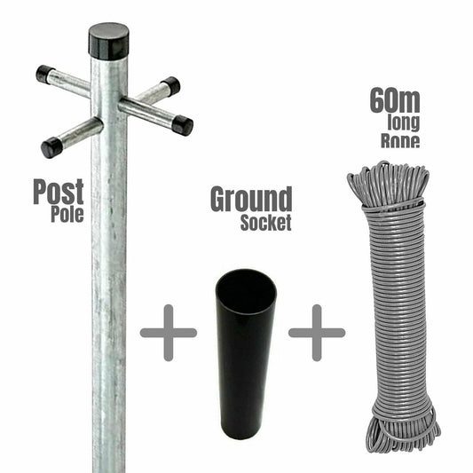 Heavy-Duty Galvanised Clothes Pole with Durable Rust-Resistant Design