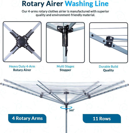 60M Rotary Airer Dryer Cover with Metal Spike