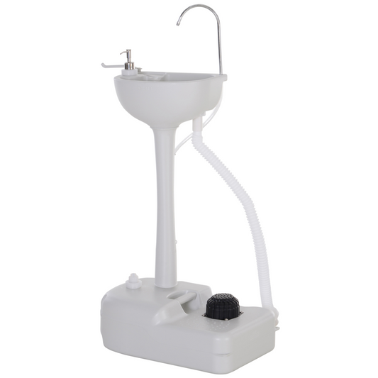 Outsunny Portable Camping Sink w/ Foot Pump, 17L Tank, Soap & Towel Holder