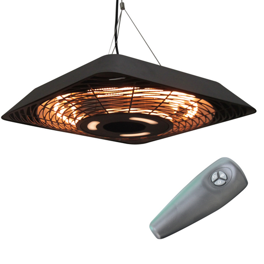 Outsunny 2000W Halogen Hanging Patio Heater w/ Remote LED, IP45, Aluminium Frame