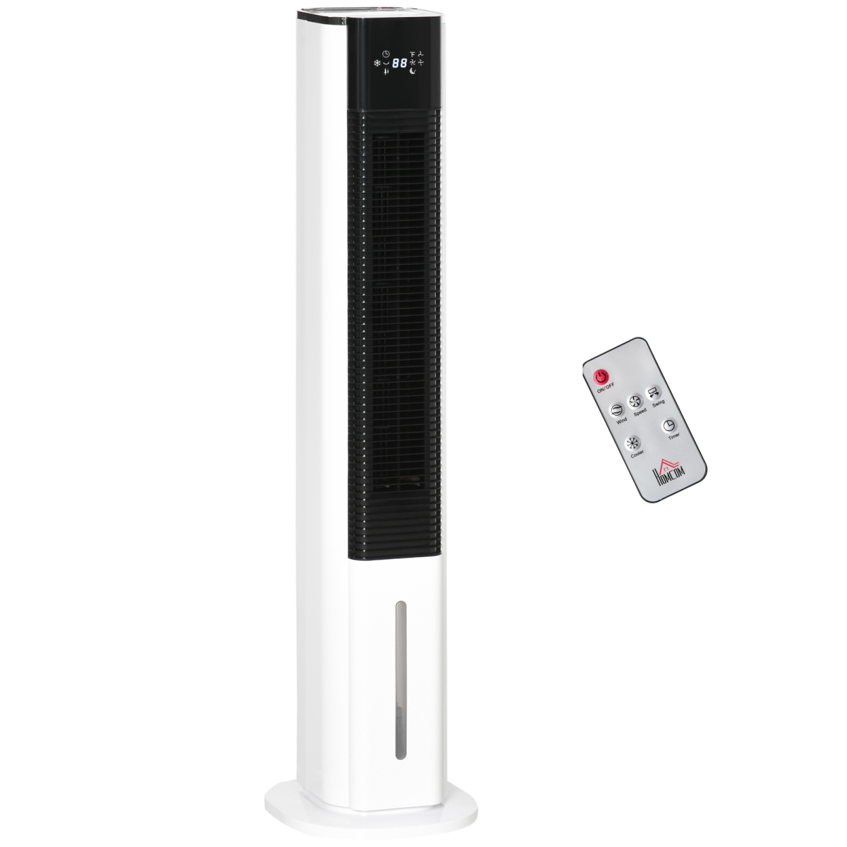 Quiet Evaporative Air Cooler with Humidifier & Ice Cooling Fan, White (HTML)