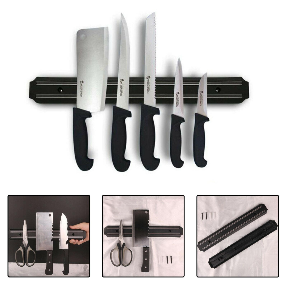 20CM Magnetic Knife Holder for Wall Mount, Secure Kitchen Storage