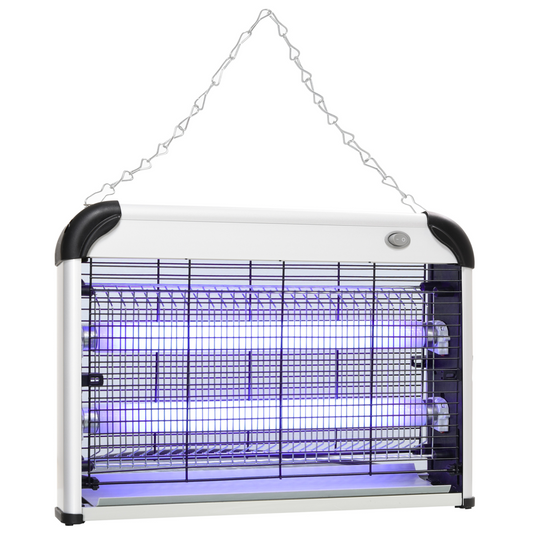 Outsunny 20W Electric Mosquito Killer with 2 Light Tubes, 60 m² Coverage, Silver
