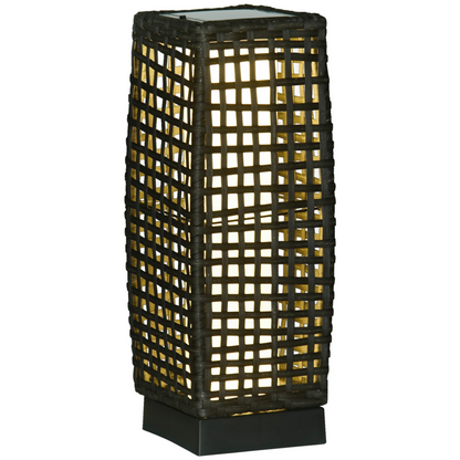 Outsunny Solar Rattan Lantern Outdoor, Warm White LED, Auto On/Off, IP44