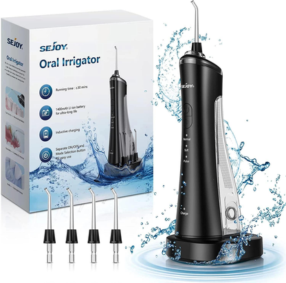Dyzi Cordless Water Flosser TB5011 3 Modes IPX7 Black, USB Rechargeable 170ml