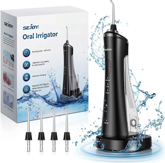 Dyzi Cordless Water Flosser TB5011 3 Modes IPX7 Black, USB Rechargeable 170ml