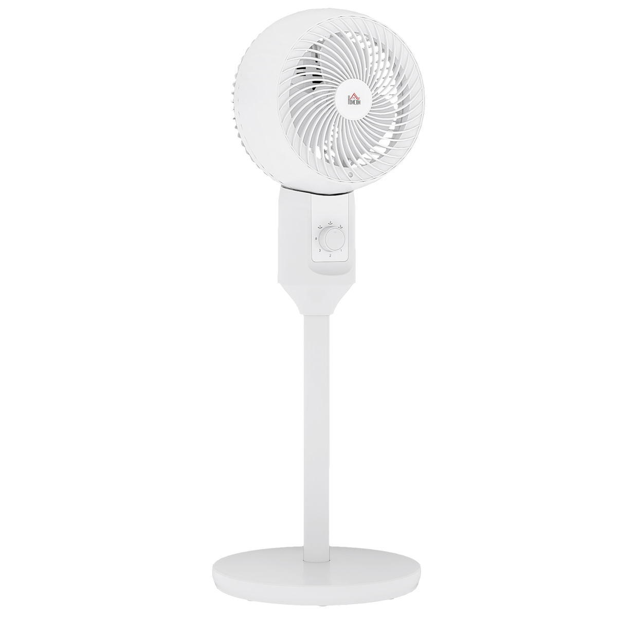 HOMCOM 9” Air Circulator Fan, 70° Oscillation, 3 Speeds, Carry Handle, White (45W)