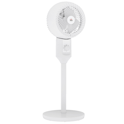 HOMCOM 9” Air Circulator Fan, 70° Oscillation, 3 Speeds, Carry Handle, White (45W)