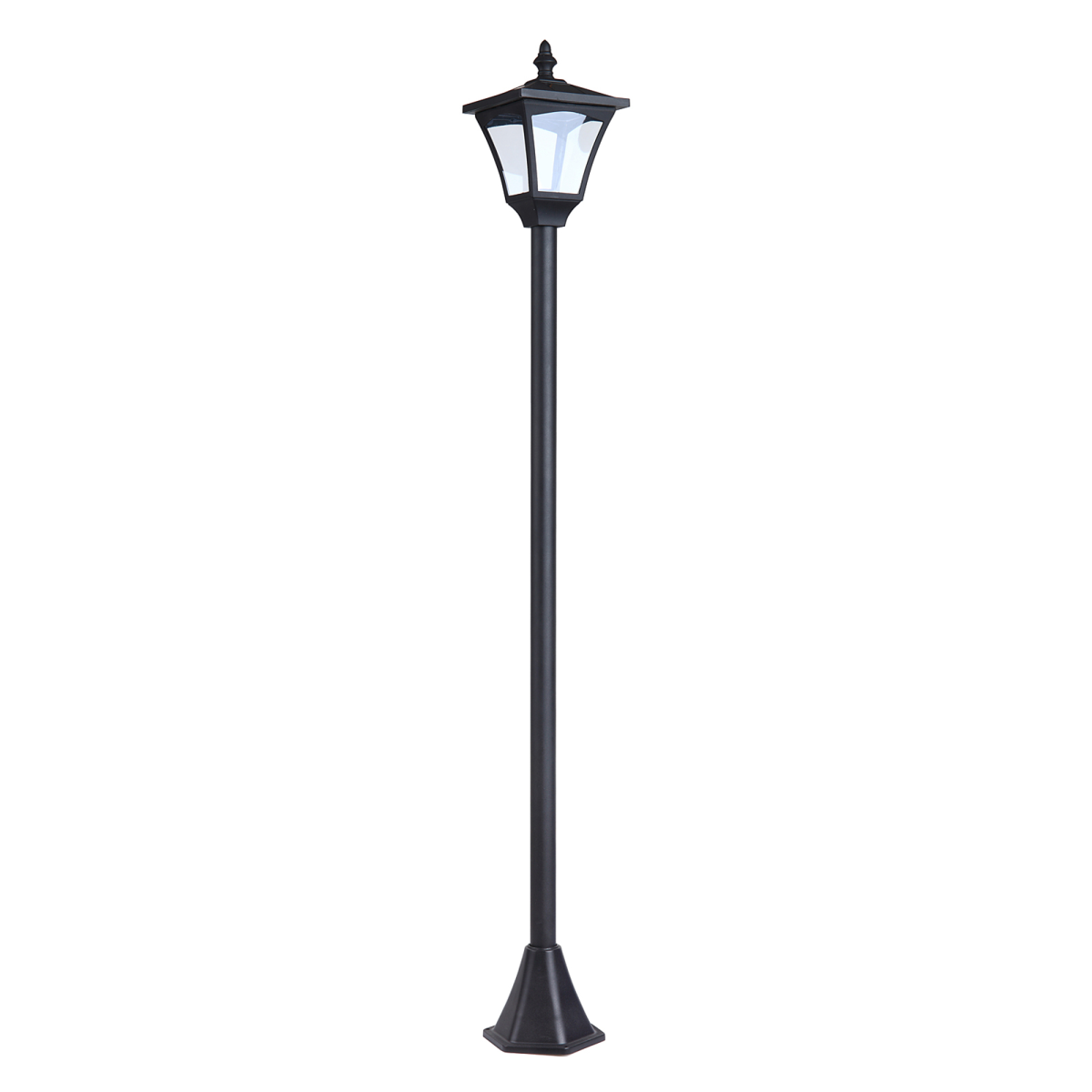 1.2M Dimmable Solar Post Light Outdoor Garden LED Lantern, IP44, Black