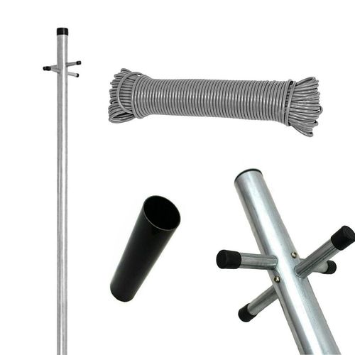 Heavy-Duty Galvanised Clothes Pole with Durable Rust-Resistant Design